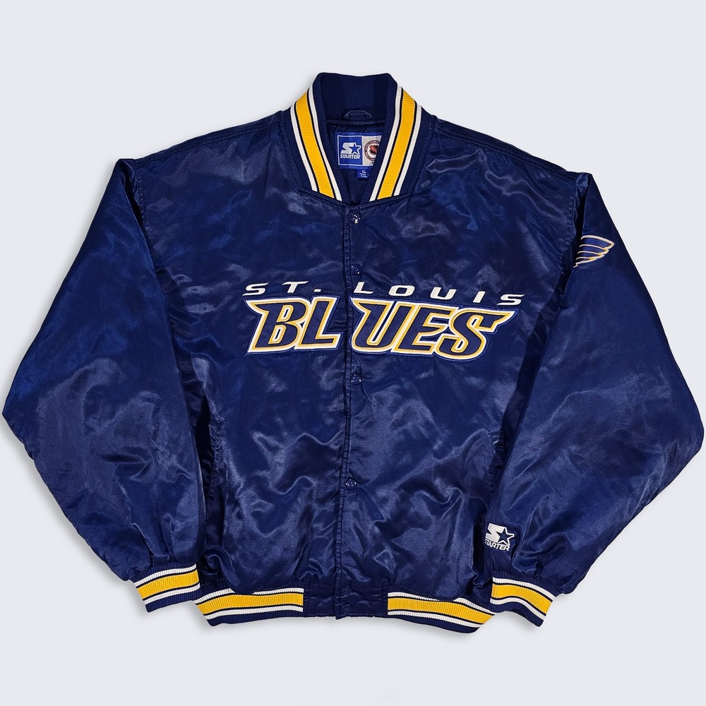 St Louis Blues Vintage 90s Starter Satin Bomber Jacket